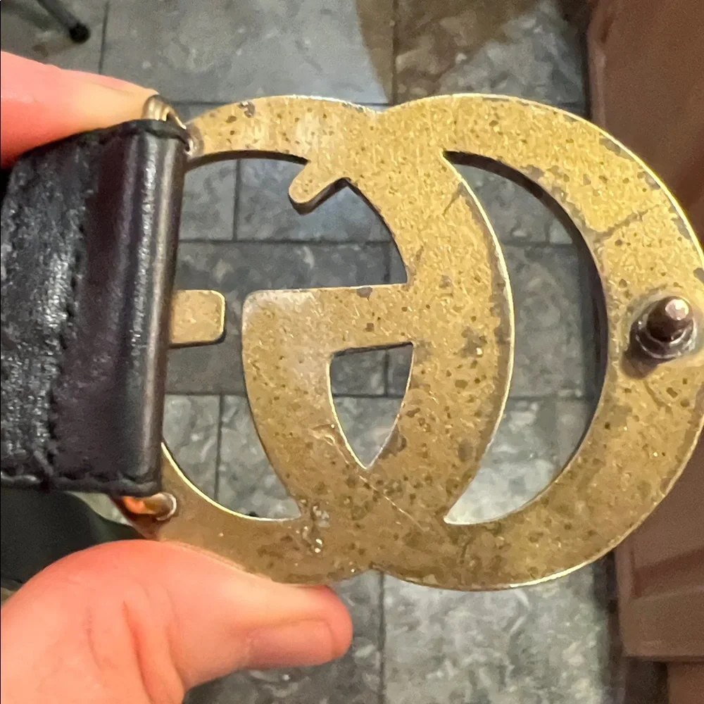 Gucci Marmot Black Leather Belt